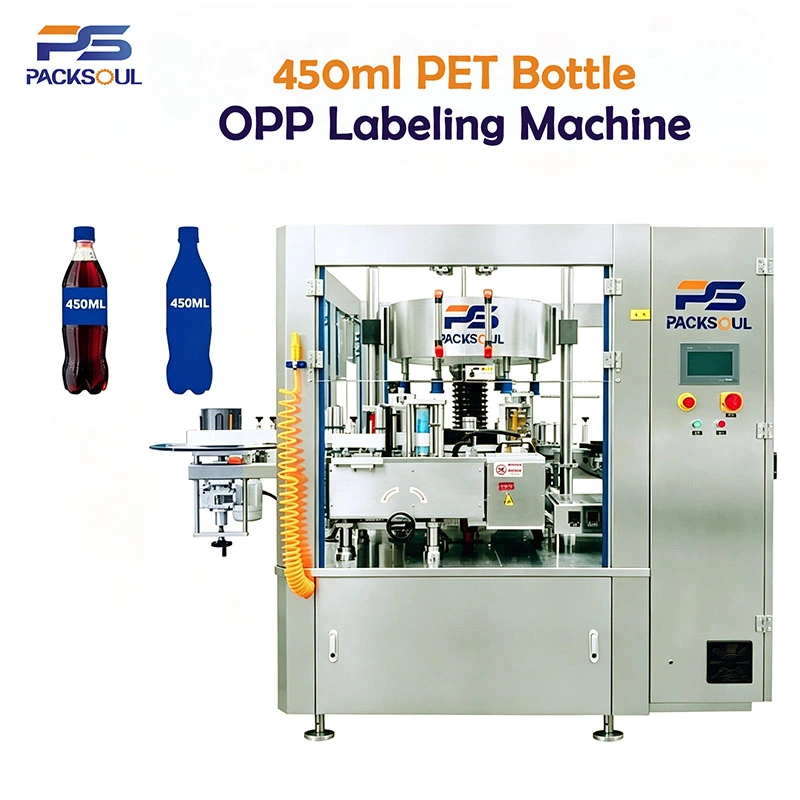Mesin Pelabelan OPP Botol PET 450ml